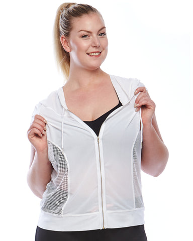 Slingback Mesh Hoodie | Plus Size Athleisure and Sports Wear